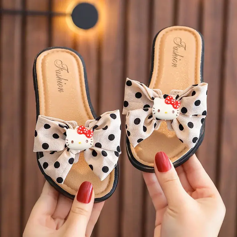 girls princess shoes non-slip soft bottom cute sandals cartoon slippers Shoes sizes smaller Sanrio hello kitty children slippers