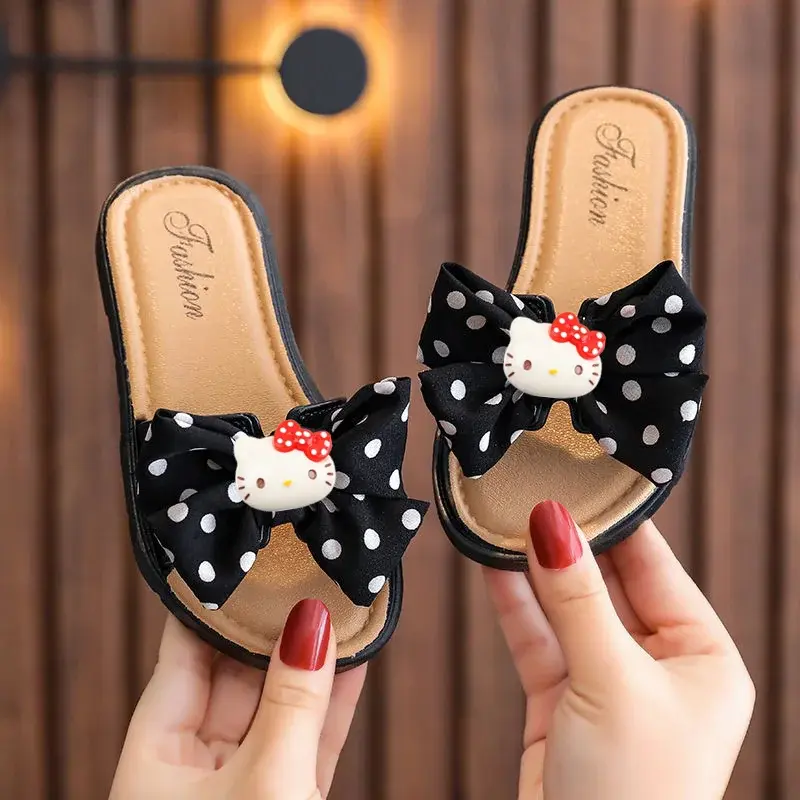 girls princess shoes non-slip soft bottom cute sandals cartoon slippers Shoes sizes smaller Sanrio hello kitty children slippers