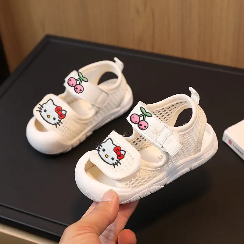 boy breathable toddler shoes beach shoes Sanrio hello kitty kid sandals girl summer 0-3 years old soft sole Baotou baby slippers