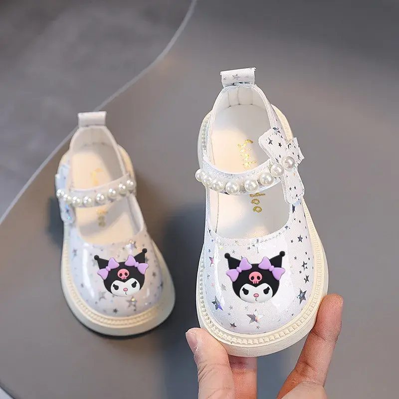 spring fall Sandals kuromi pearl leather shoes children baby toddler shoes Sanrio hello kitty girl princess performance shoes