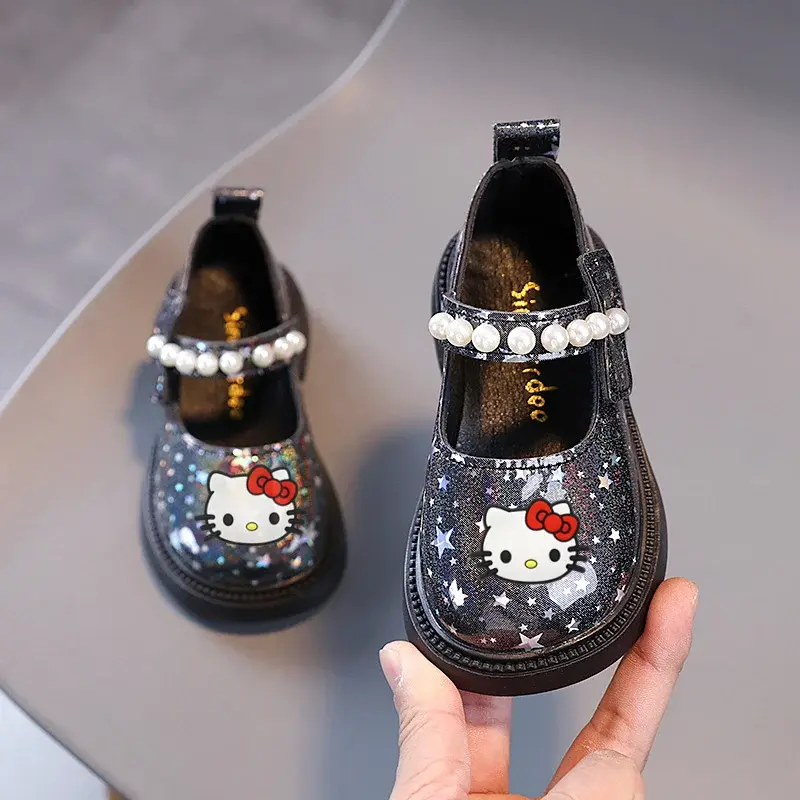 spring fall Sandals kuromi pearl leather shoes children baby toddler shoes Sanrio hello kitty girl princess performance shoes