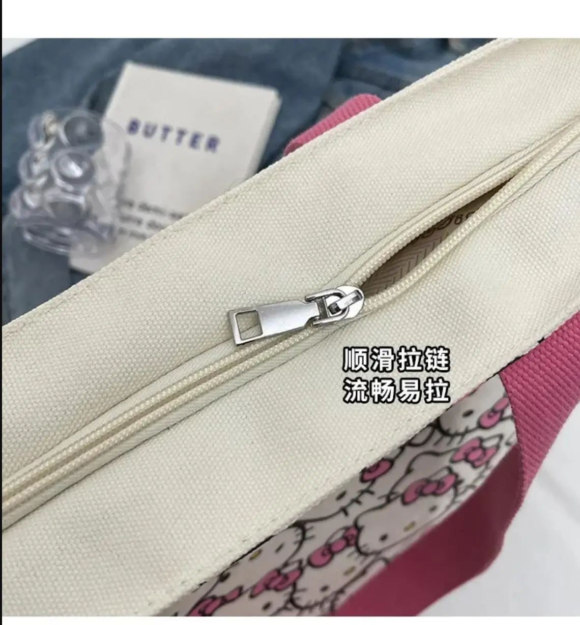 Sanrio hello kitty student women's large capacity handbag new cartoon shoulder bag girls tote shopping bag tutorial