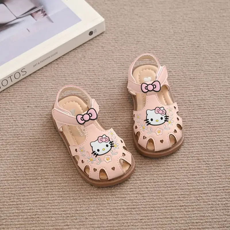 Sanrio hello kitty girls baby sandals summer soft soles  casual shoes floral children princess beach shoes baby toddler shoes