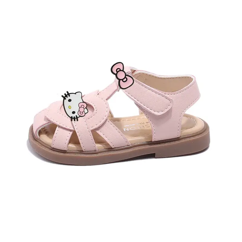 Sanrio new girls soft-soled Baotou Velcro slippers hello kitty summer baby cbeach shoes childrens sandals cartoon casual shoes