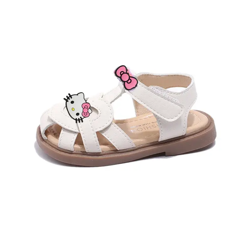 Sanrio new girls soft-soled Baotou Velcro slippers hello kitty summer baby cbeach shoes childrens sandals cartoon casual shoes