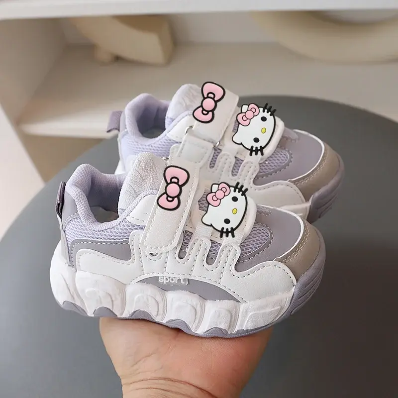 Sanrio hello kitty Kids cute Casual Shoes Spring New Sneakers Boy Summer Breathable Mesh Toddlers shoes Girls Baby Running Shoes