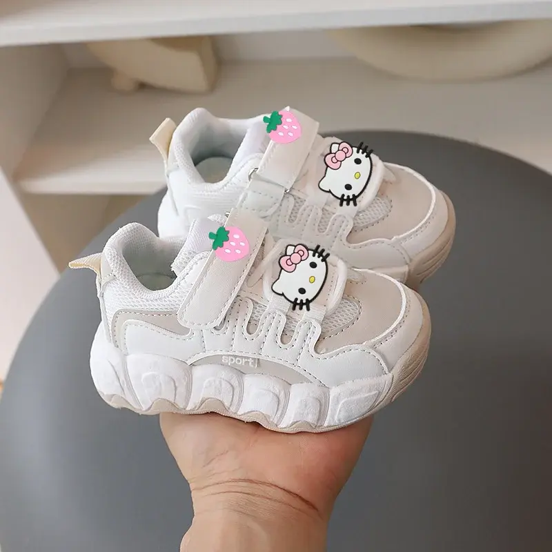 Sanrio hello kitty Kids cute Casual Shoes Spring New Sneakers Boy Summer Breathable Mesh Toddlers shoes Girls Baby Running Shoes