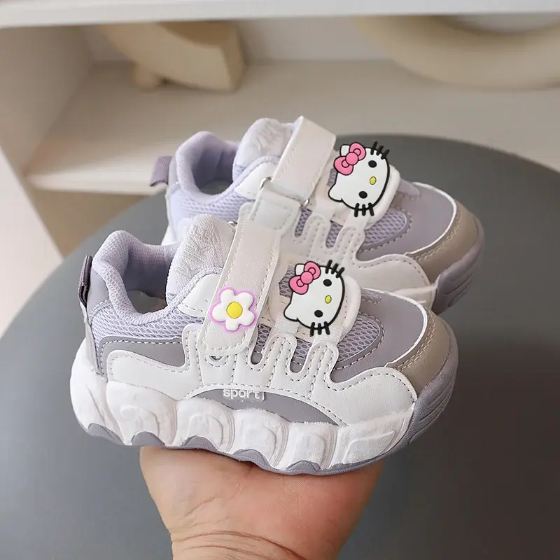 Sanrio hello kitty Kids cute Casual Shoes Spring New Sneakers Boy Summer Breathable Mesh Toddlers shoes Girls Baby Running Shoes