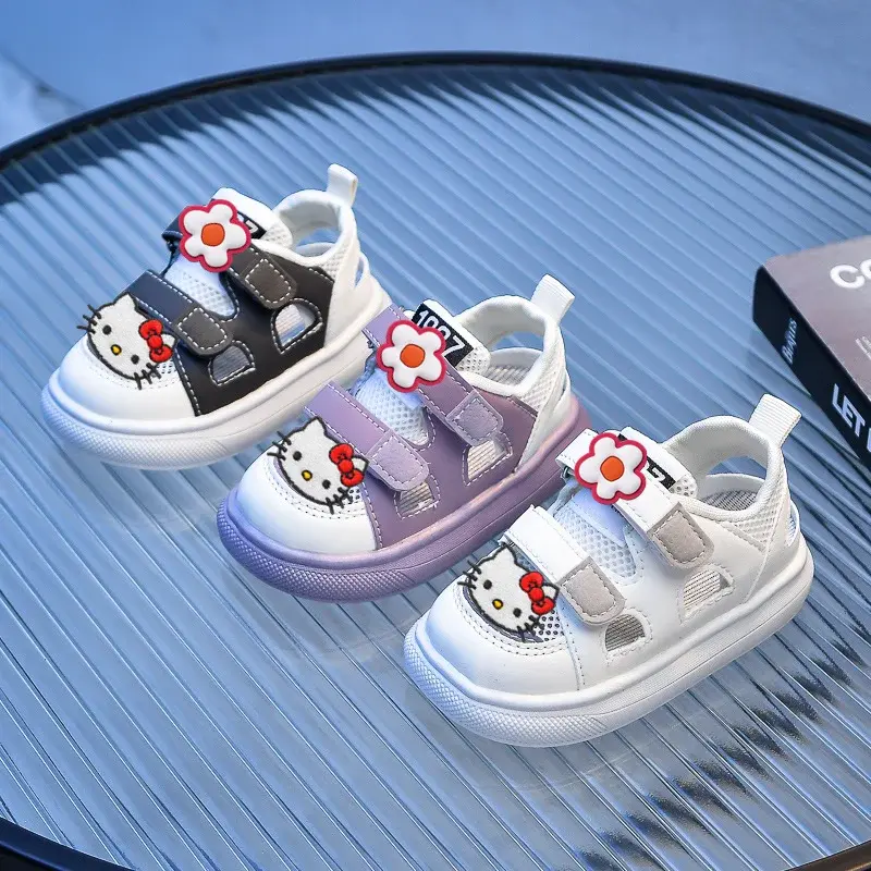 Sanrio boy breathable sports shoes toddler shoes hello kitty summer new kids sandals girl baby soft sole hollow net casual shoes