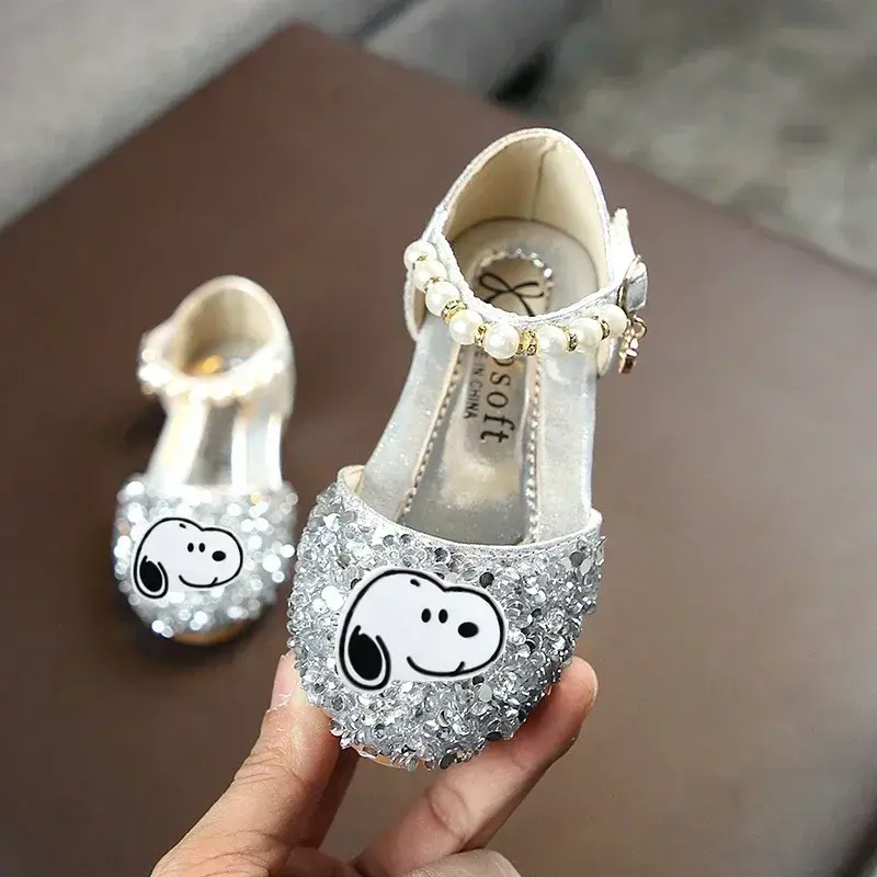 Snoopy children's casual shoes spring summer new girls' Sandals baby pearl dance performance shoes