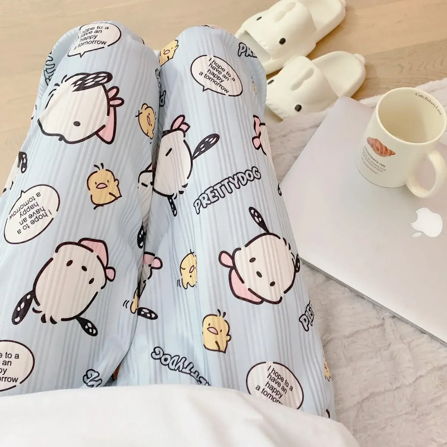 Sanrio hello kitty Spring and Autumn Home Pants Cartoon New Pajama Pants Girls kuromi Fashion Casual Pants Wear Outside