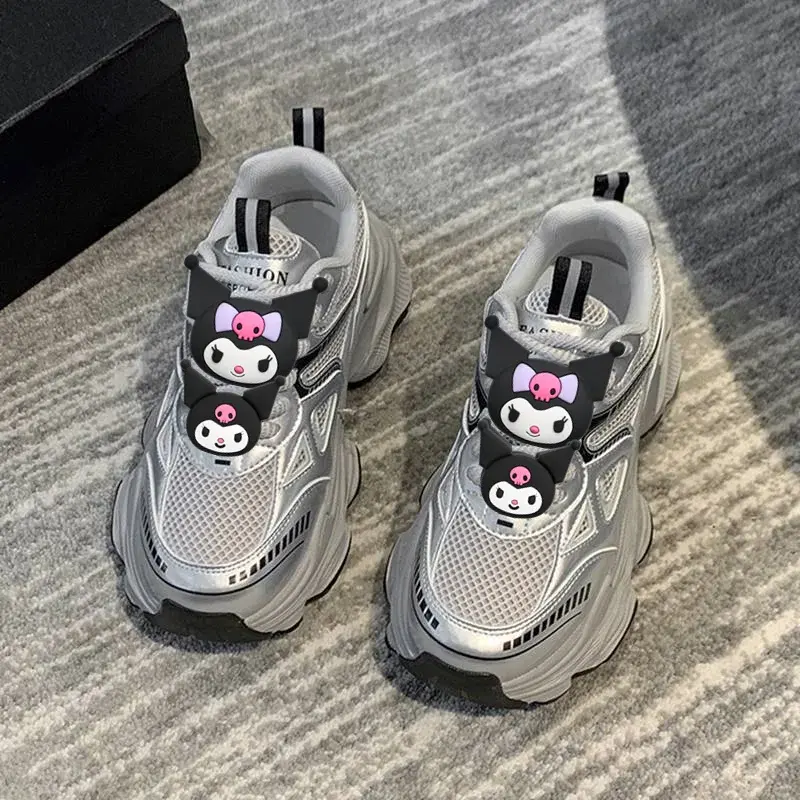 Sanrio hello kitty spring women Summer new dad casual shoes kuromi fashion casual sneakers my melody platform mesh running shoes