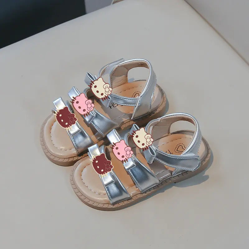 Sanrio beach shoes children fashion soft sole slippers hello kitty summer new girls sandals girls bow princess toddler shoes