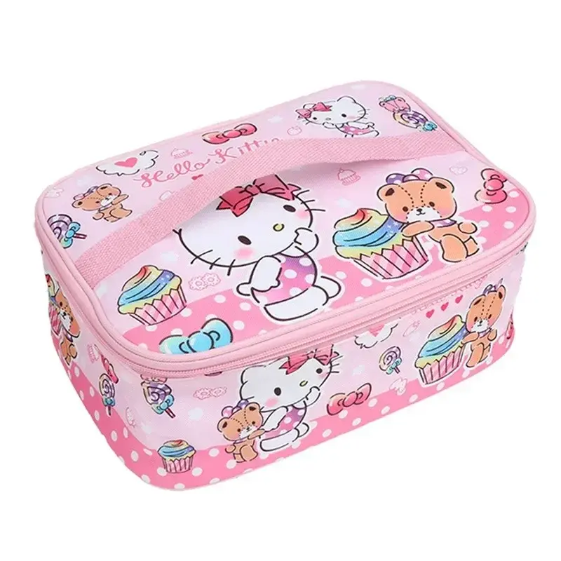 Sanrio Hello Kitty Handbag Cartoon Student Lunch Box Bag Melody Lunch Box Insulation Bag Large Capacity Storage Bag