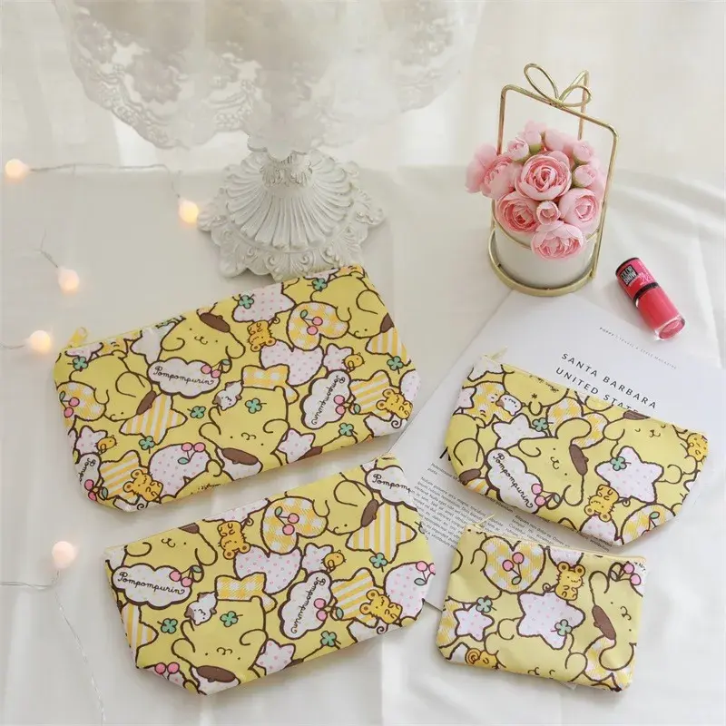 4PCS girl boy clutch card holder hello kitty Sanrio Melody cosmetic bag travel storage bag coin purse