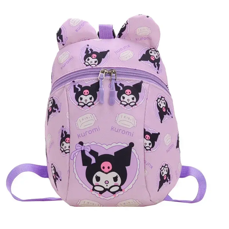 Sanrio  kindergarten nylon girl boy kuromi shoulder bag cute  handbaghello kitty anti-lost Backpack children's schoolbag