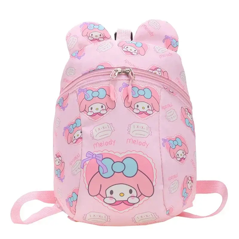 Sanrio  kindergarten nylon girl boy kuromi shoulder bag cute  handbaghello kitty anti-lost Backpack children's schoolbag