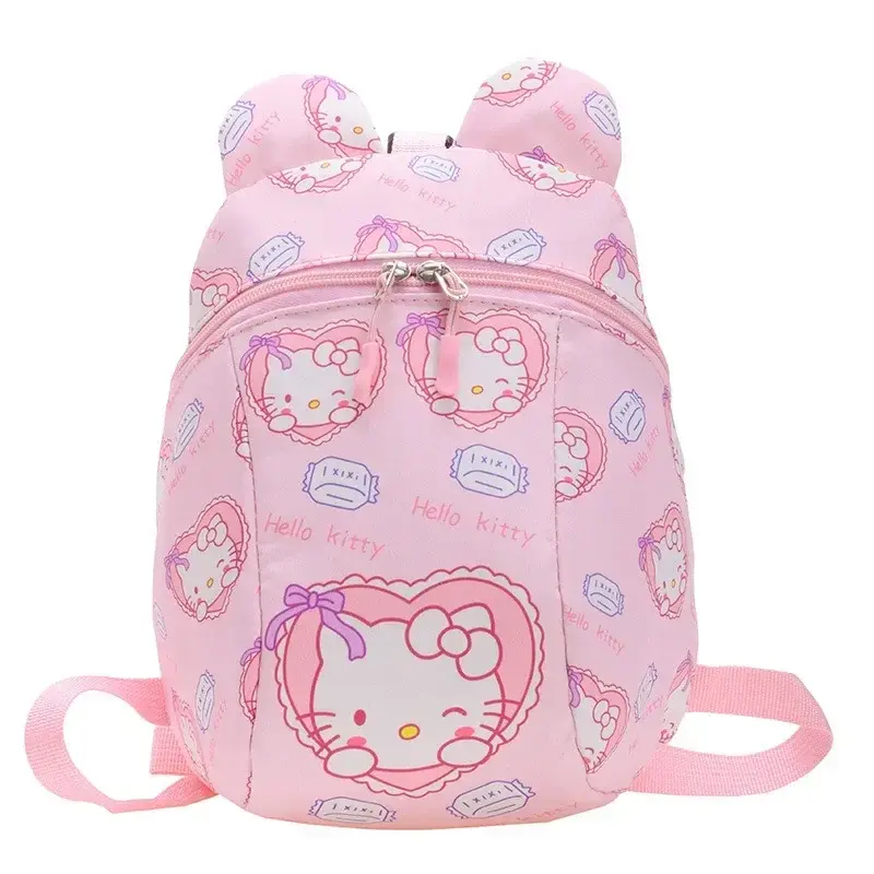 Sanrio  kindergarten nylon girl boy kuromi shoulder bag cute  handbaghello kitty anti-lost Backpack children's schoolbag
