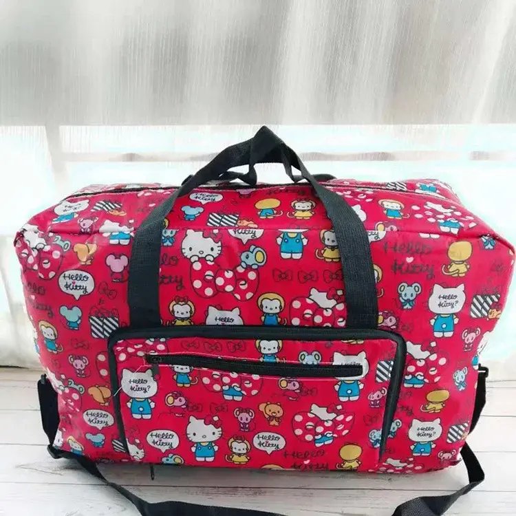 Sanrio hello kitty handbag foldable luggage bag waterproof My Melody cartoon large travel storage bag messenger shoulder bag