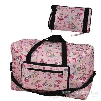 Sanrio hello kitty handbag foldable luggage bag waterproof My Melody cartoon large travel storage bag messenger shoulder bag