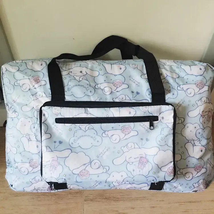 Sanrio hello kitty handbag foldable luggage bag waterproof My Melody cartoon large travel storage bag messenger shoulder bag