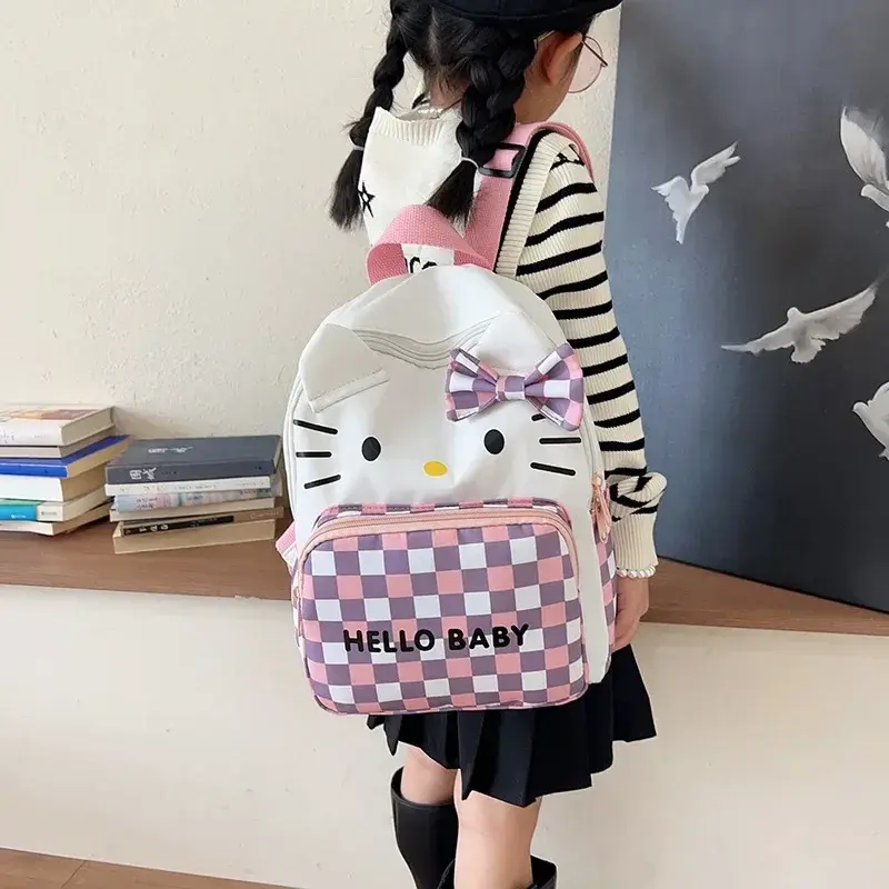 Sanrio Schoolbag Nylon boy girl Student Handbag New Shoulder Bag Cute Cartoon hello kitty Backpack  Kindergarten handbag
