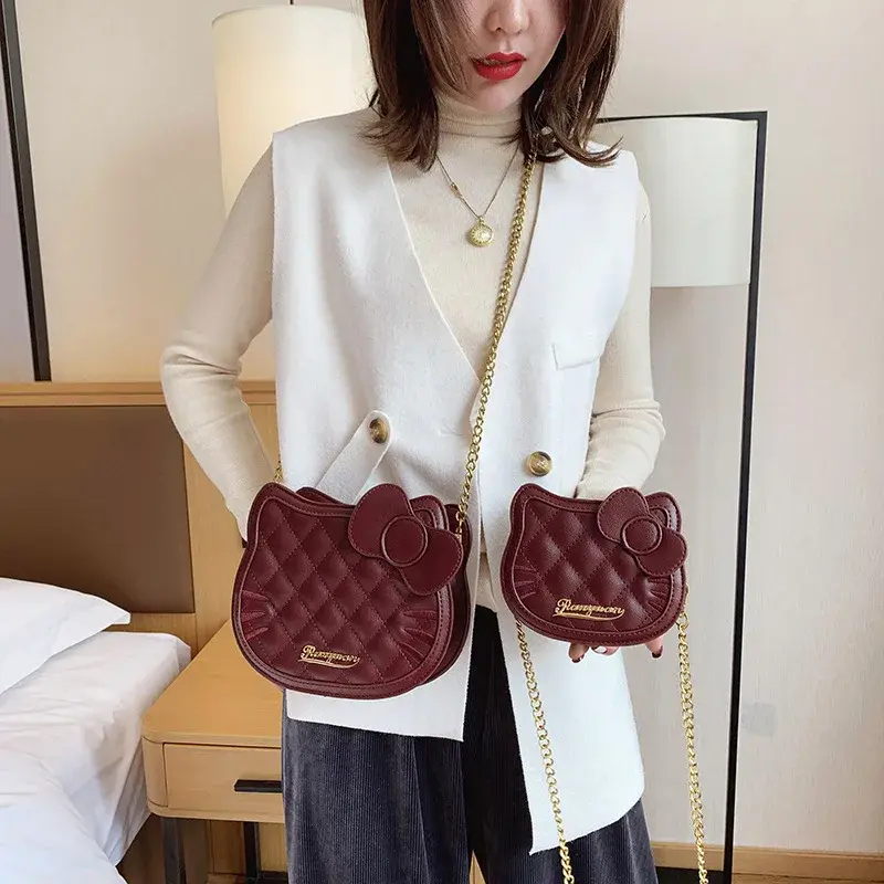 Sanrio chain new shoulder bag fashion cute coin purse hello kitty women's shopping bag cartoon messenger bag