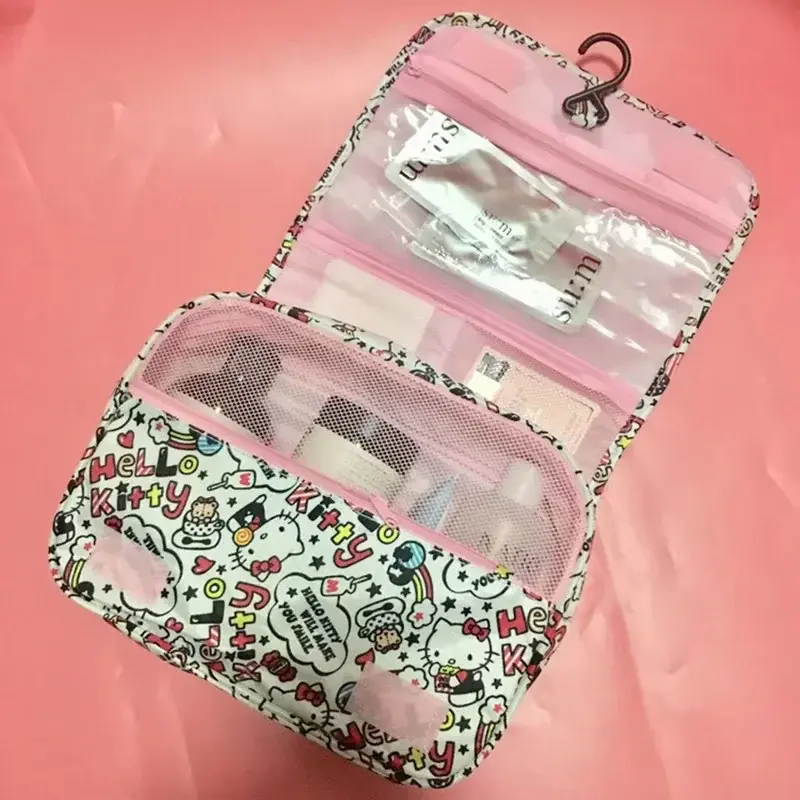 Sanrio hello kitty handbag Cinnamoroll Melody cartoon hanging wash bag cosmetic bag multi-functional storage bag