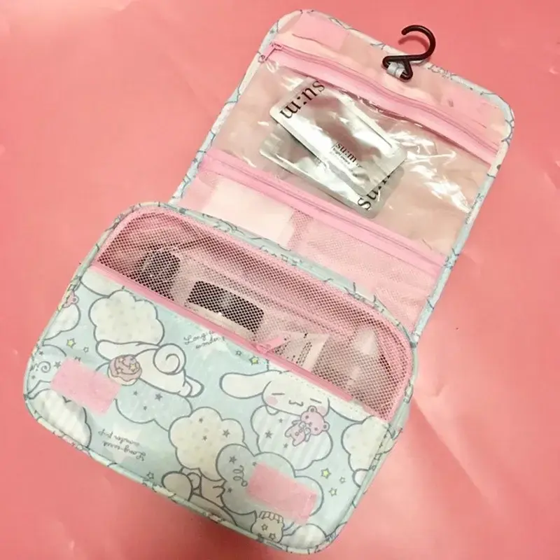 Sanrio hello kitty handbag Cinnamoroll Melody cartoon hanging wash bag cosmetic bag multi-functional storage bag