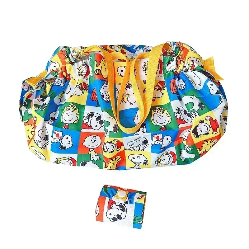 Women's men Fashion Cartoon handbag Snoopy Folding Shopping Bag cute Shoulder bag Waterproof Travel storage bag