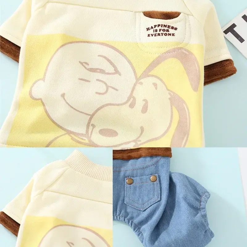 Snoopy Autumn and Winter Warm Pet Dog Clothes Vest coat Wacky Cute Pet Clothes Jacket Dog Clothes