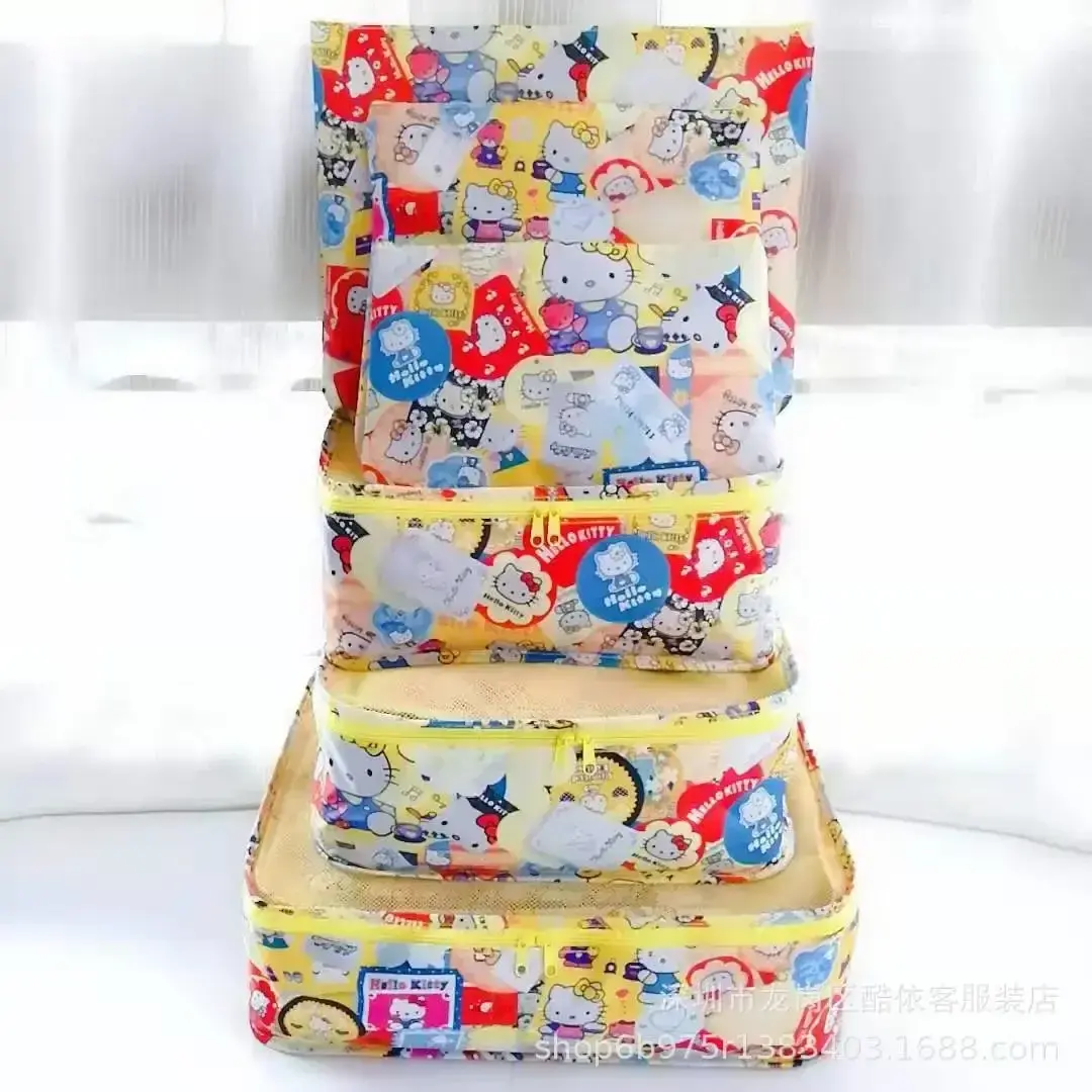 Packing and Organizing Bag My Melody Cinnamon Dog Storage Bag 6PCS Sanrio hello kitty Cartoon handbag Travel Tote Bag