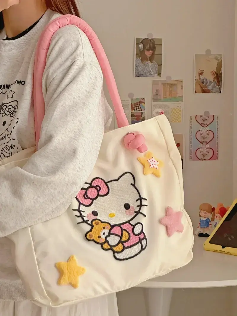 Sanrio hello kitty Y2K Girl Shoulder Bag Large Capacity Messenger Bag Cartoon Travel storage Bag