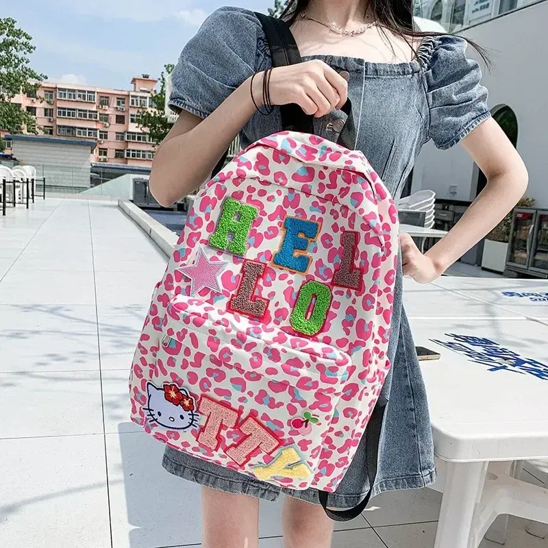 Sanrio cartoon cute junior high schoolbag handbag hello kitty shoulder bag girl backpack  student storage bag
