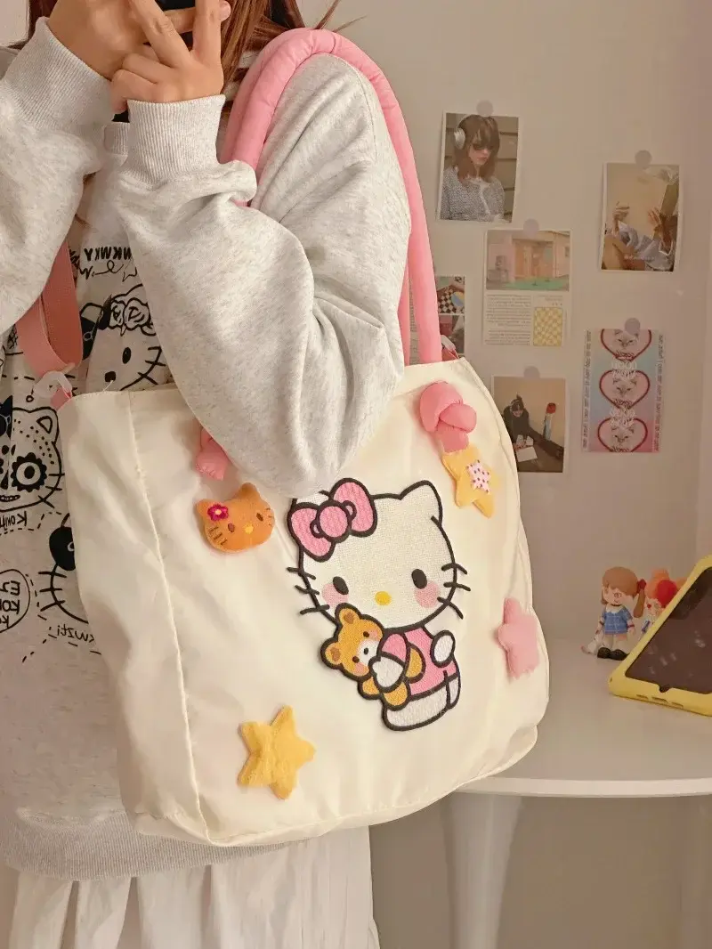 Sanrio hello kitty Y2K Girl Shoulder Bag Large Capacity Messenger Bag Cartoon Travel storage Bag