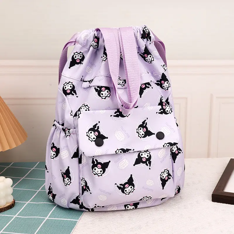 Sanrio men women kuromi fitness storage bag training Schoolbag drawstring basketball bag hello kitty travel sports backpack