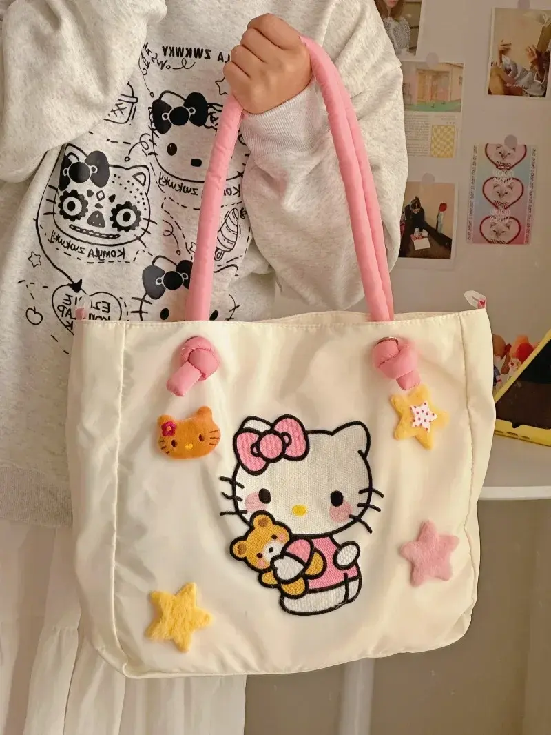 Sanrio hello kitty Y2K Girl Shoulder Bag Large Capacity Messenger Bag Cartoon Travel storage Bag