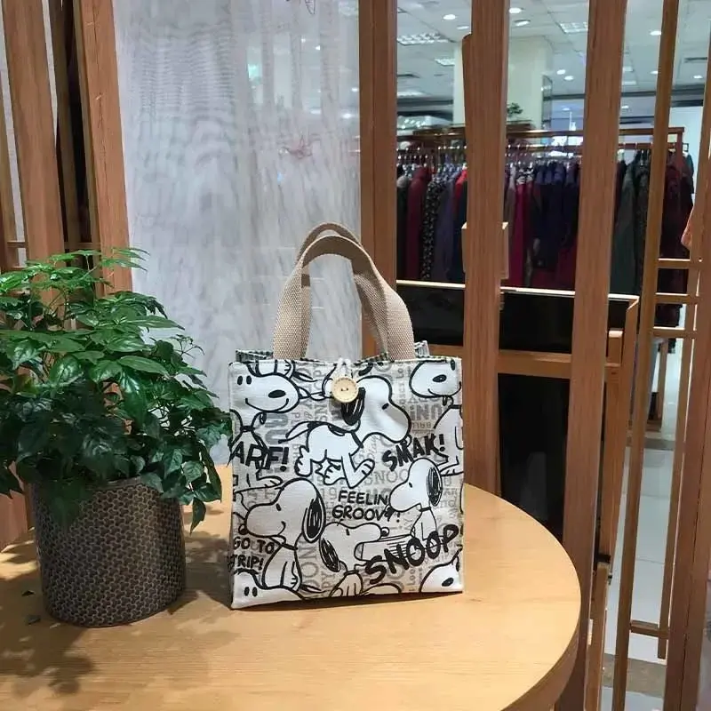 Snoopy Work Student Canvas Meal Bag handbag cartoon Cute Mommy Bag Lunch Box Bag Handbag