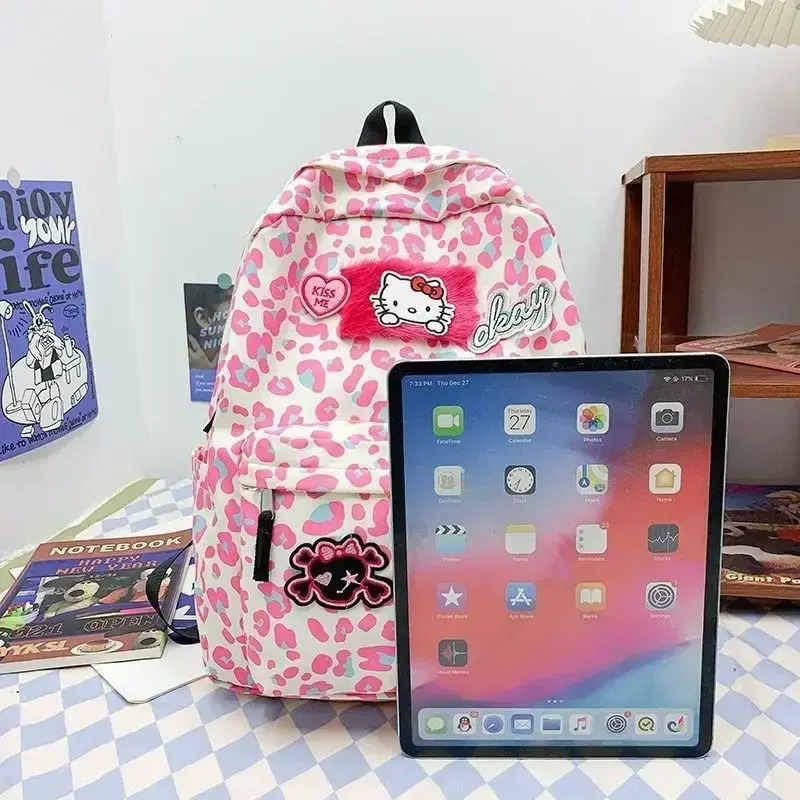Sanrio cartoon cute junior high schoolbag handbag hello kitty shoulder bag girl backpack  student storage bag