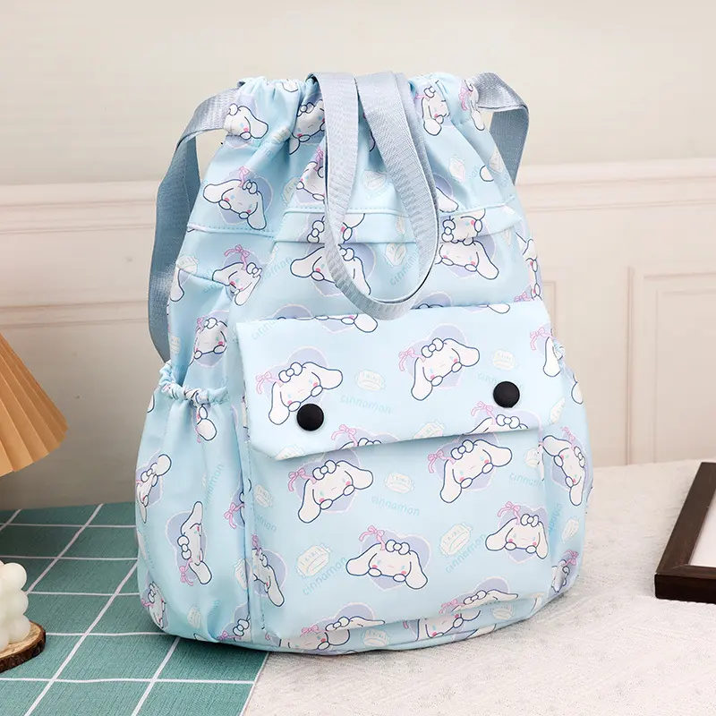 Sanrio men women kuromi fitness storage bag training Schoolbag drawstring basketball bag hello kitty travel sports backpack