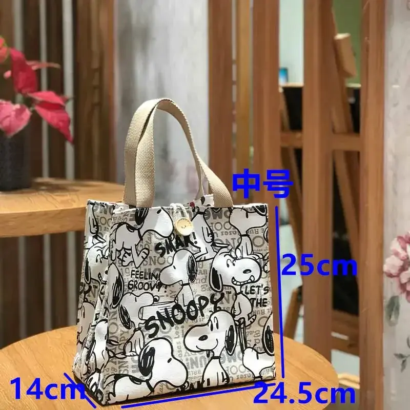 Snoopy Work Student Canvas Meal Bag handbag cartoon Cute Mommy Bag Lunch Box Bag Handbag