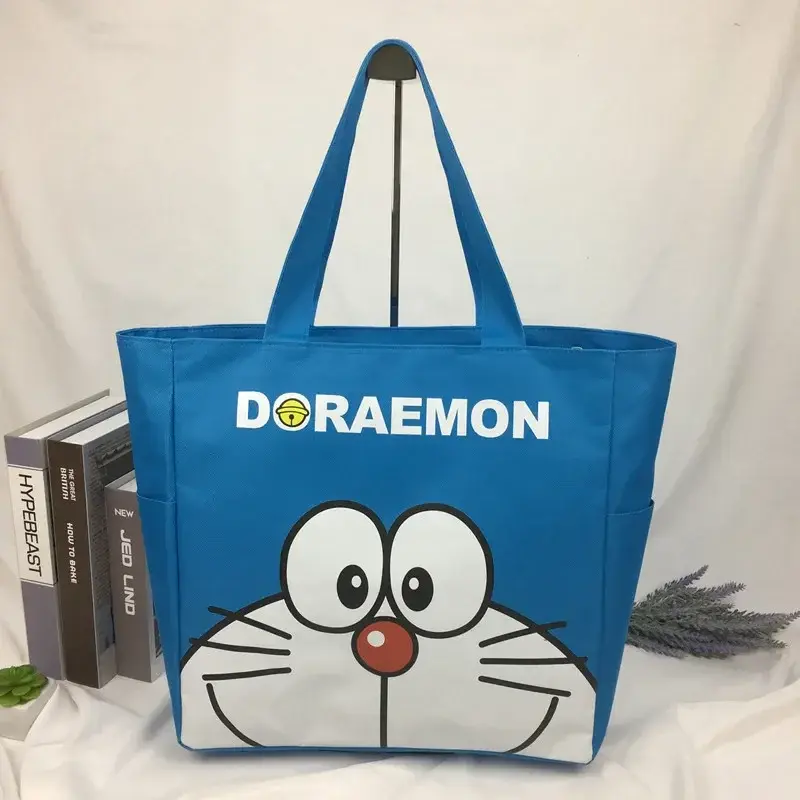 cute cartoon handbag tote Doraemon fashion canvas shoulder bag travel bag shopping bag