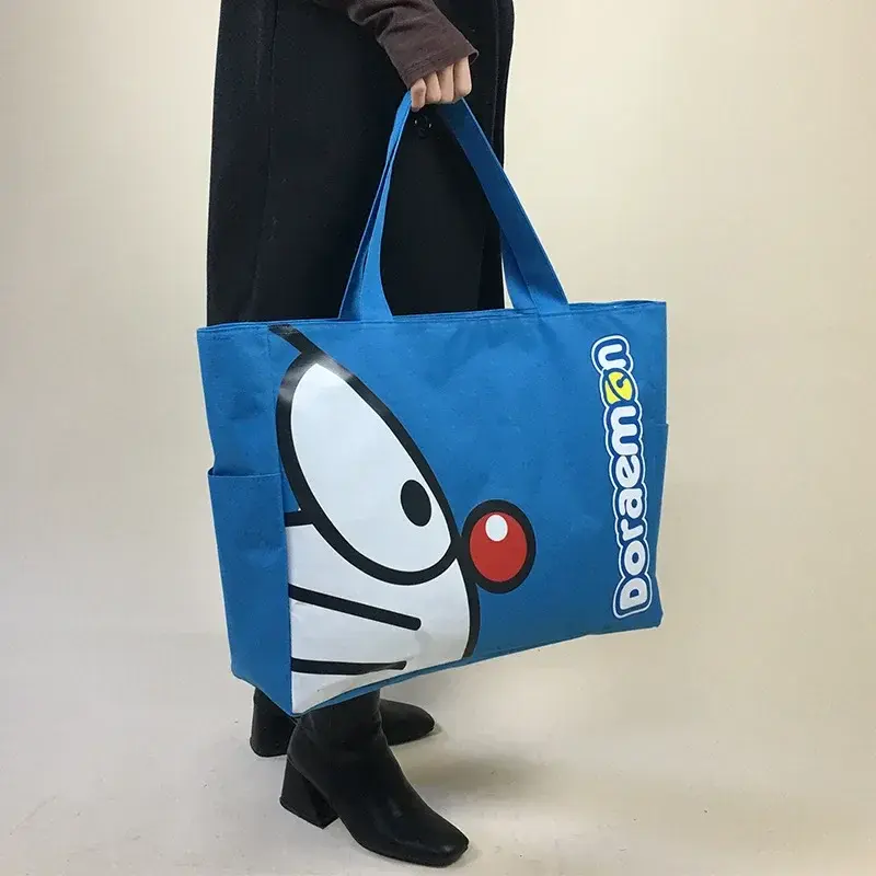 cute cartoon handbag tote Doraemon fashion canvas shoulder bag travel bag shopping bag
