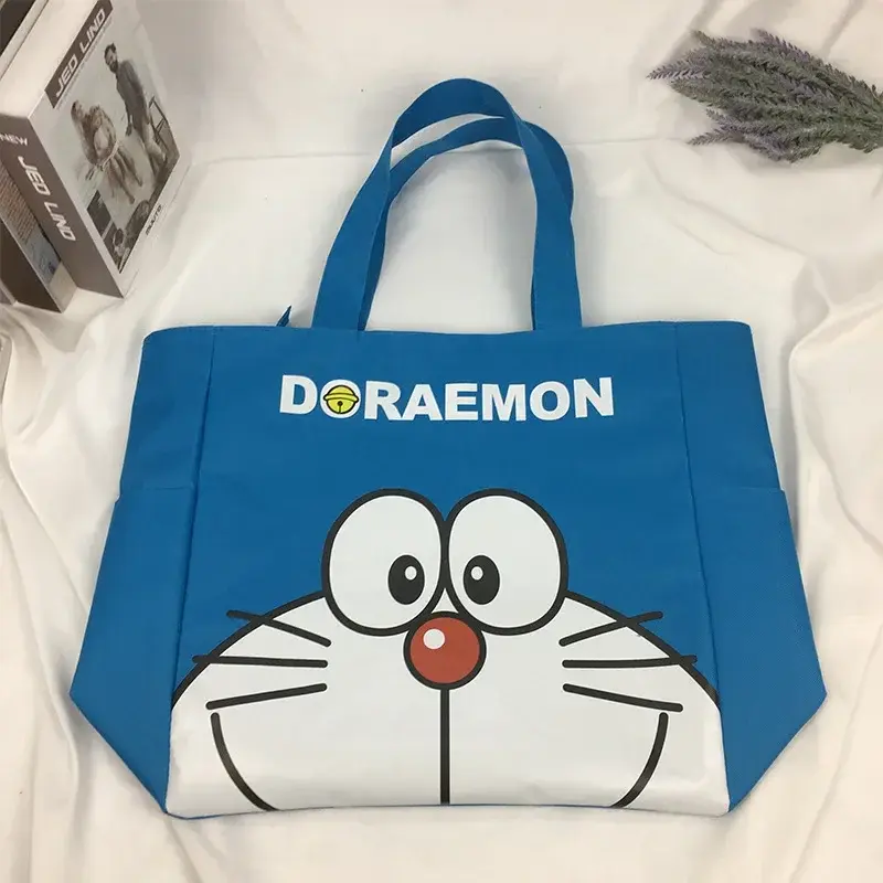 cute cartoon handbag tote Doraemon fashion canvas shoulder bag travel bag shopping bag