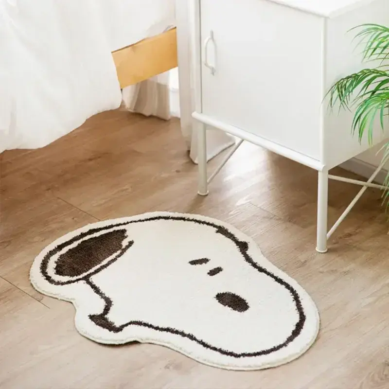 53x66cm Snoopy cartoon non-slip home door mat bathroom floor mat Lamb velvet carpet  living room bedroom study room mini rug