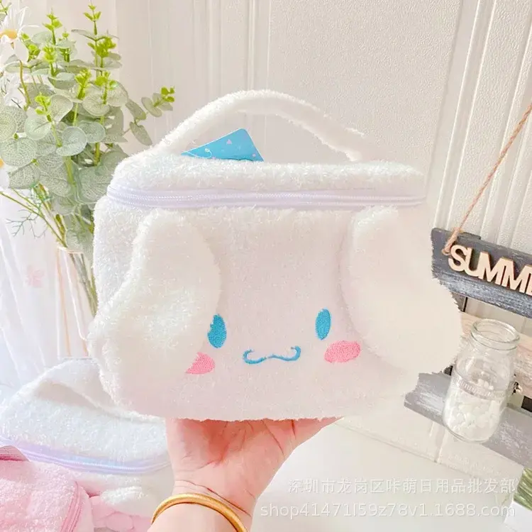 sanrio cinnamonroll women cosmetic bag cute cosmetic storage bag hello kitty girl Cartoon large-capacity cosmetic bag
