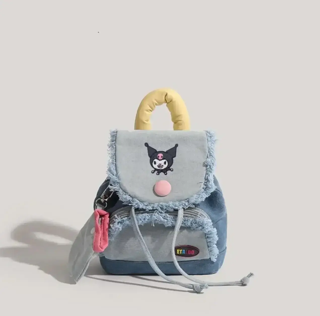 Sanrio New school Bag Female College Students Y2K Handbag Cute shoulder bag coin purse hello kitty Denim Button Backpack