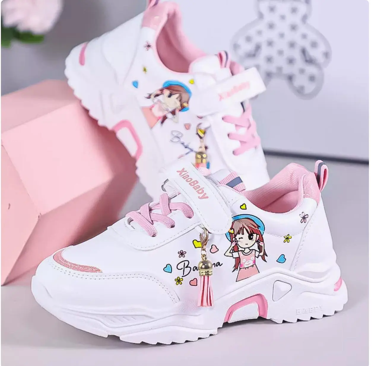 Sanrio Spring and autumn Fashion Cute Casual Board Shoes hello kitty children Running Shoes kuromi Girls Boys Sneakers