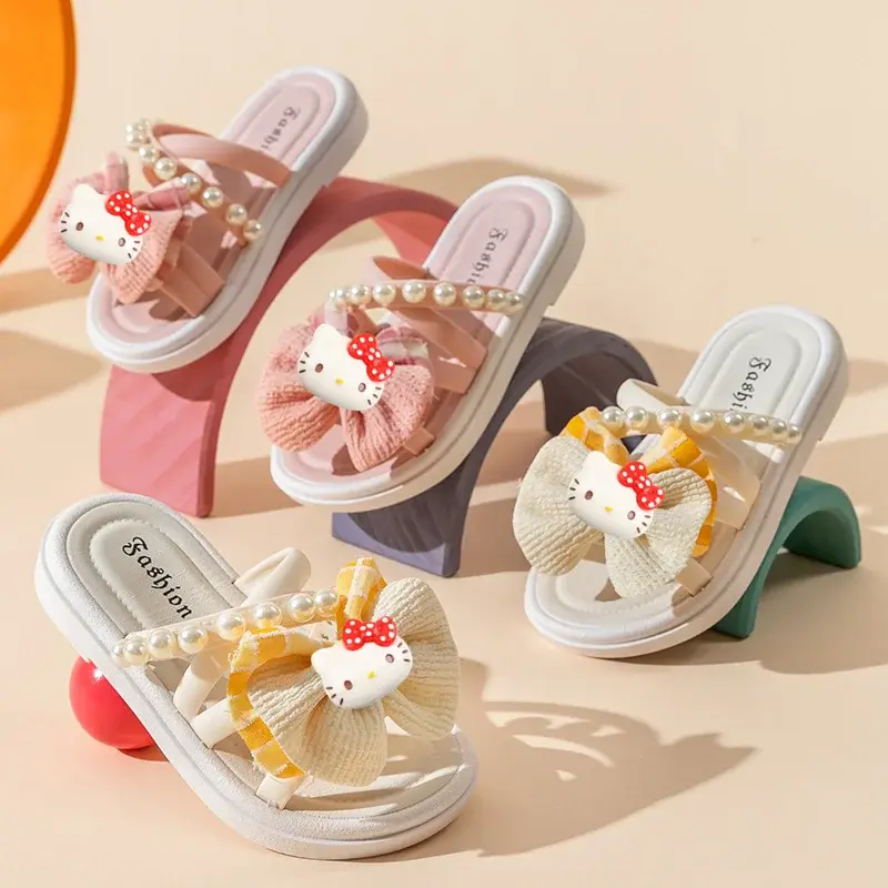 women Indoor outdoor princess sandals Sanrio spring summer new platform non-slip beach shoes hello kitty girl summer slippers