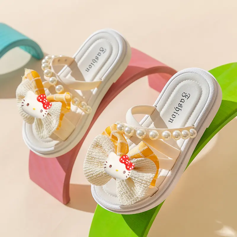 women Indoor outdoor princess sandals Sanrio spring summer new platform non-slip beach shoes hello kitty girl summer slippers